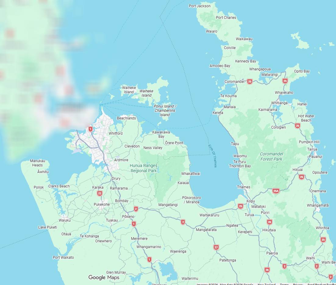 Incredible Pools service area from Auckland South to the Coromandel